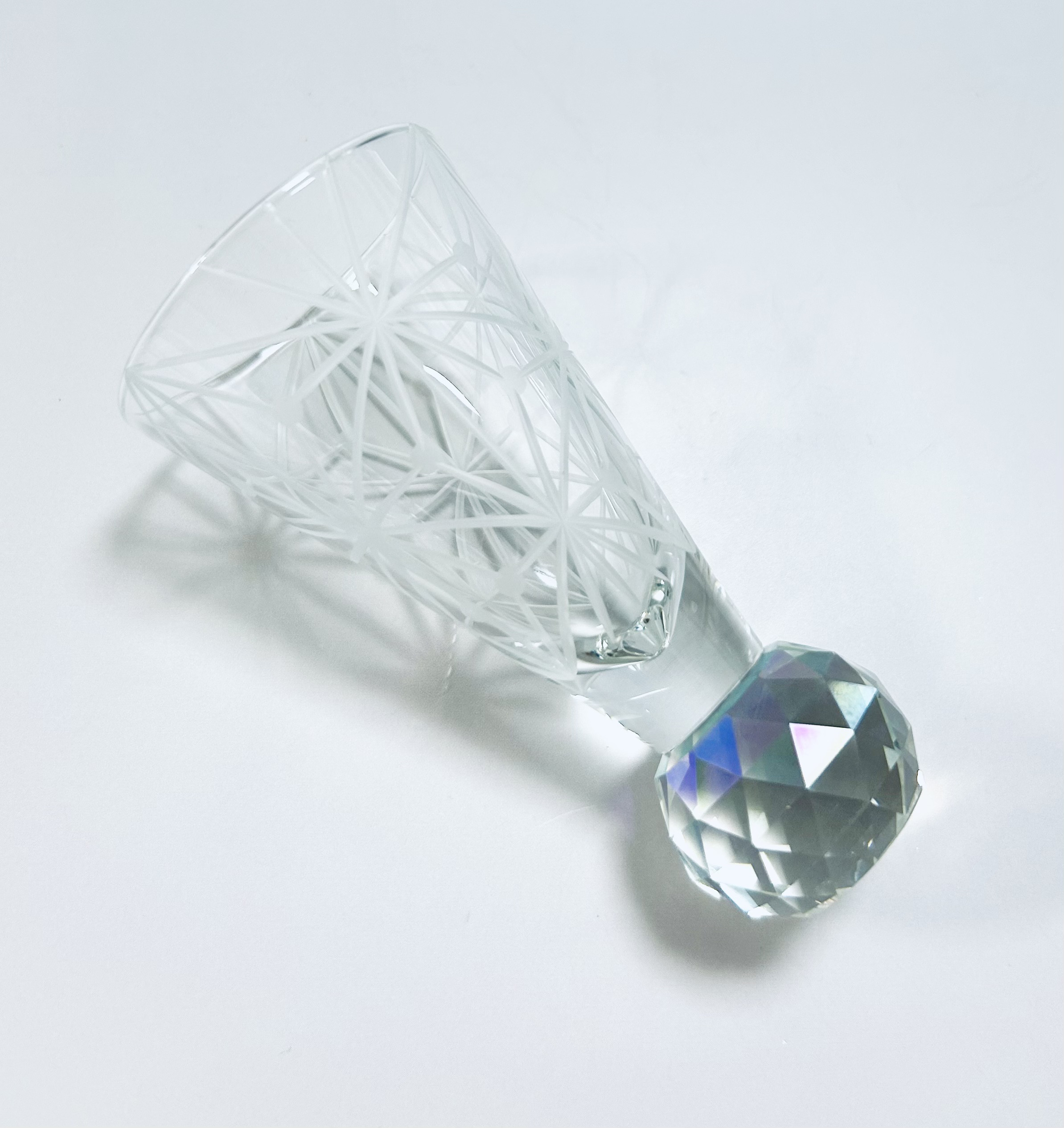 キラキラ東京切子　ぐい吞み　千代紙　ライトオーロラ　Cocktail