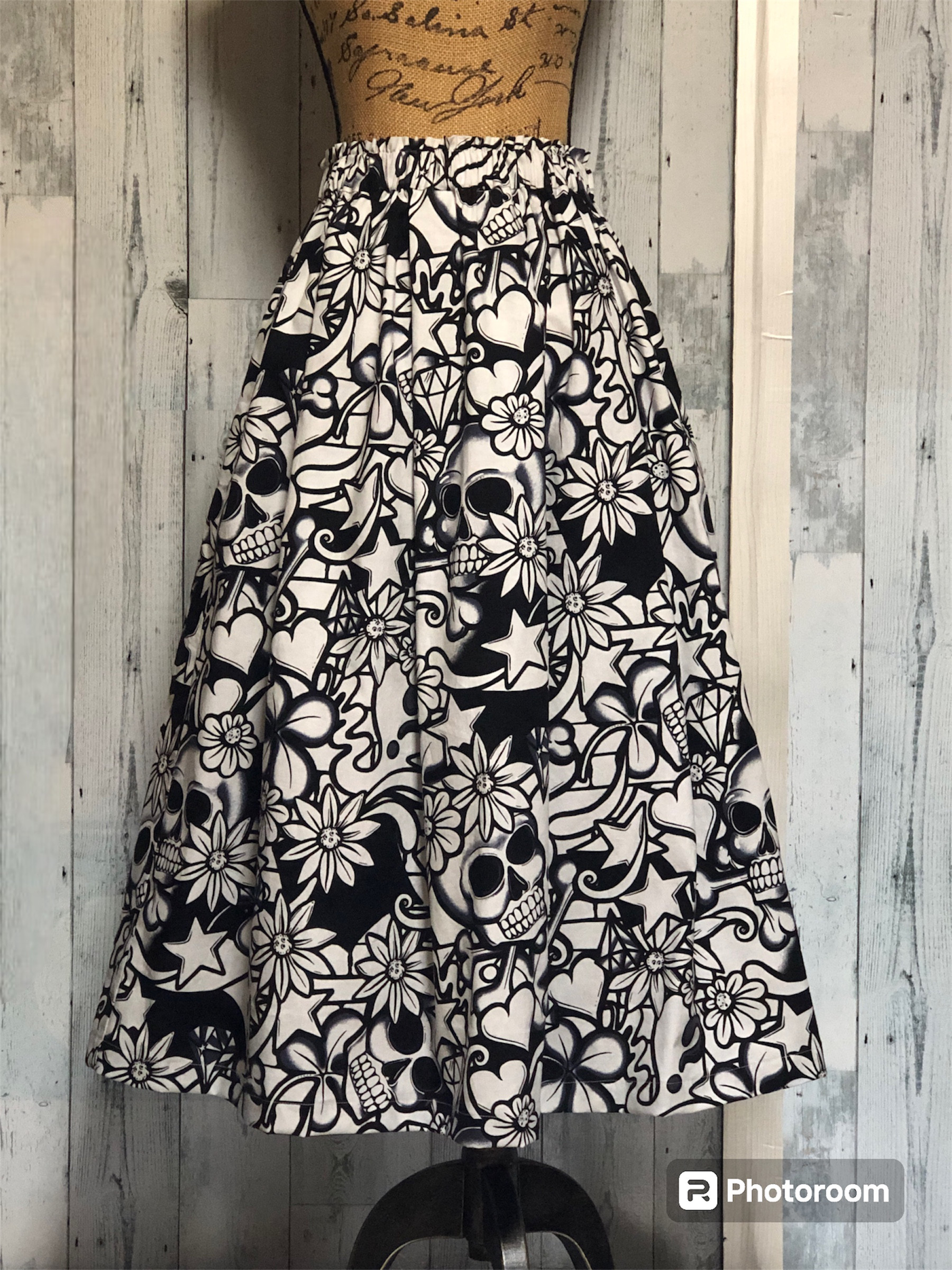 ストリートスカル　タックギャザースカート（USA生地）