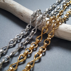 金メッキ,細角デザインチェーン,50cm,オールドフック,2本セット goro's（ゴローズ） オールドフック細角チェーンネックレス シルバー