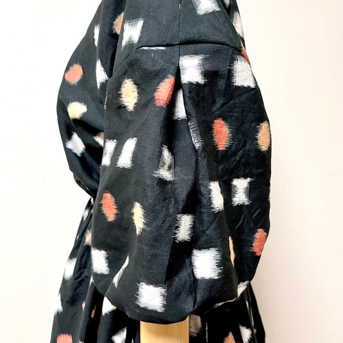 銘仙 パフスリーブワンピース 着物リメイク ワンピース eterlna 通販  