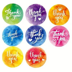 【送料無料】96片〇〇シール〇〇Thank You〇〇12片×8種〇レインボー 2枚目の画像