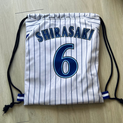 ユニフォームでリメイク・upcycling→ジムサック(リュック)・エコバッグ 9枚目の画像