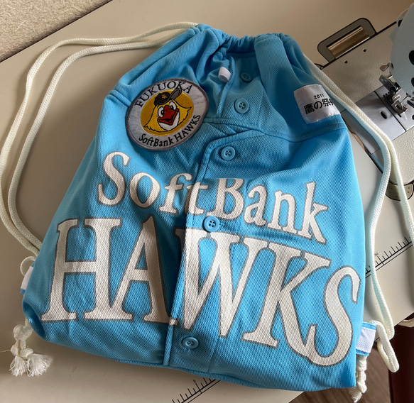 ユニフォームでリメイク・upcycling→ジムサック(リュック)・エコバッグ 11枚目の画像