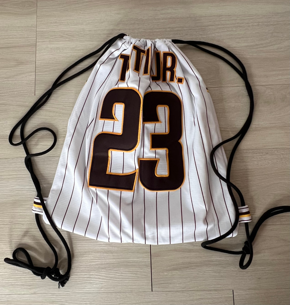 ユニフォームでリメイク・upcycling→ジムサック(リュック)・エコバッグ 20枚目の画像