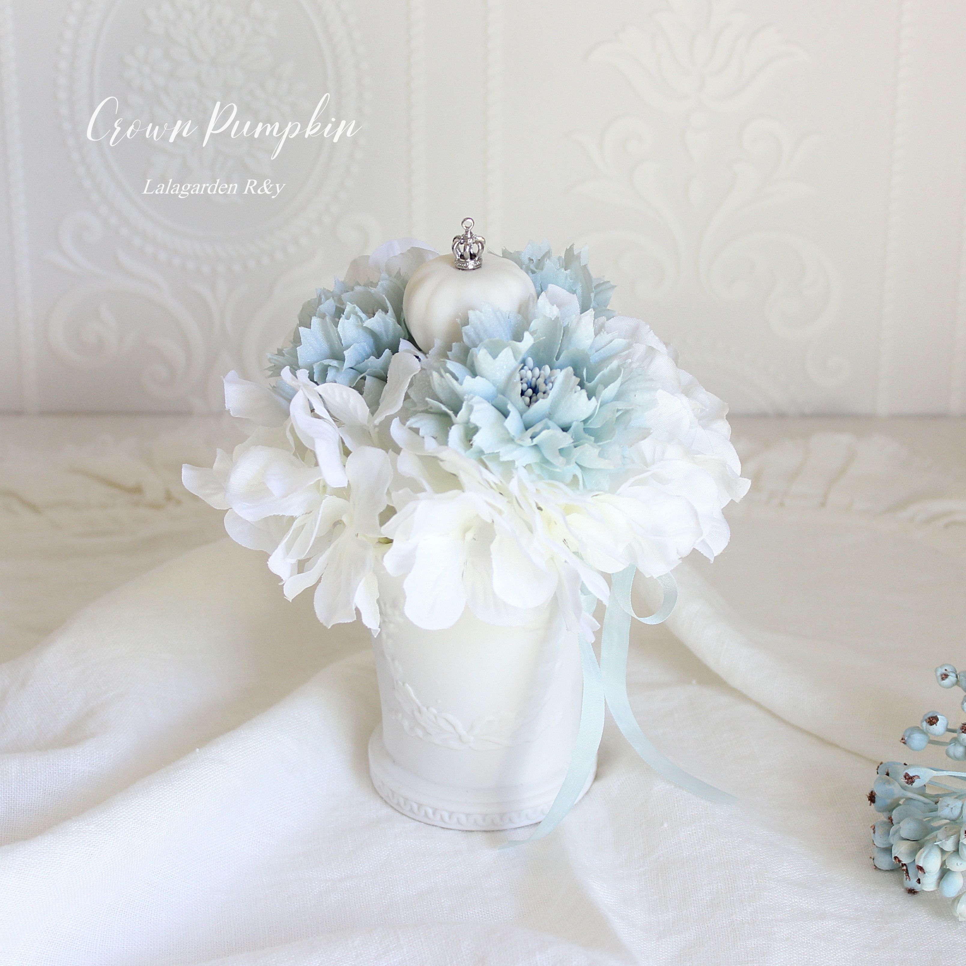 フレンチシャビーシック　Crown Pumpkin　アーティフィシャルフラワー　R&yF70