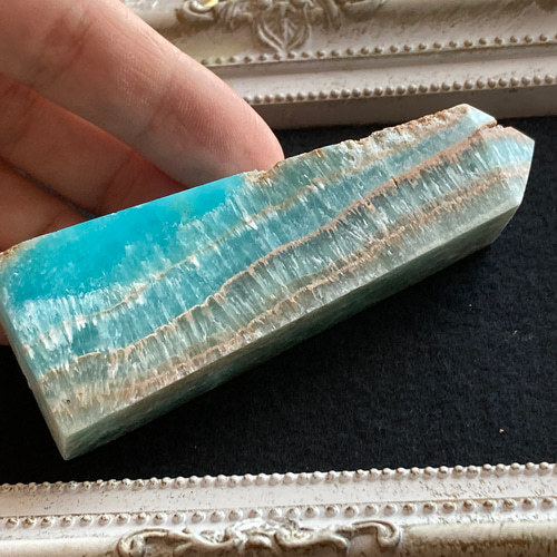 高品質ブルーカリビアンカルサイト大きめプレートスラブアラゴナイト