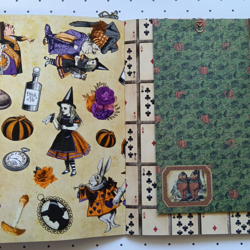 ★ジャンクジャーナル  junk journal ハロウィン★ 雑記帳 ★ ハロウィンワンダーランド アリス ジャンクジャーナル兼