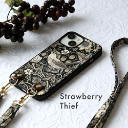 モリス iPhoneケース グリップタッチ 縦吊り1 スマホケース ショルダー  本革  レザー ウィリアムモリス 14枚目の画像