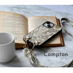 モリス iPhoneケース グリップタッチ 縦吊り1 スマホケース ショルダー  本革  レザー ウィリアムモリス 12枚目の画像