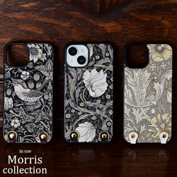 モリス iPhoneケース グリップタッチ 縦吊り1 スマホケース ショルダー  本革  レザー ウィリアムモリス 3枚目の画像