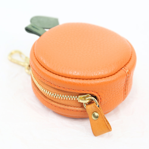 オレンジ 丸ミニポーチ 蜜柑 みかん チャーム ゴルフボールケース