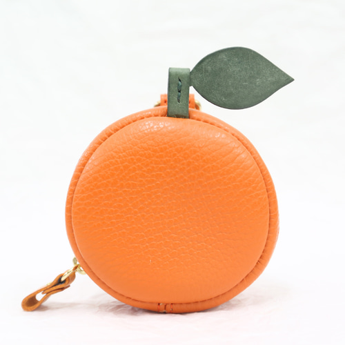 オレンジ 丸ミニポーチ 蜜柑 みかん チャーム ゴルフボール