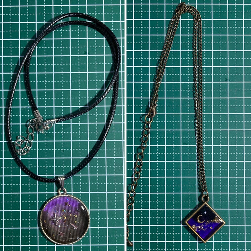 217幻想的な星空と飛行機　空玉レジン　ネックレストップ、キーホルダーなどに 217幻想的な星空と飛行機 空玉レジン ネックレストップ