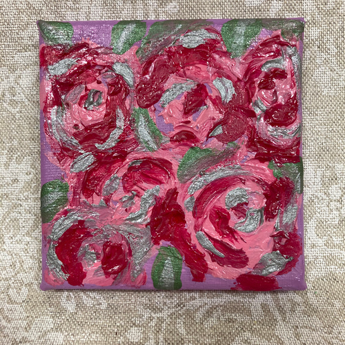 ROSÉ 絵画原画 アクリル画テクスチャーアート 3枚セット ROSÉ 絵画原画 アクリル画テクスチャーアート 3枚セット