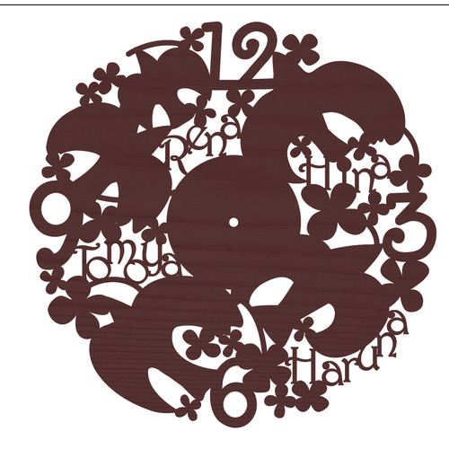 名入れ ギフト最適 壁掛け時計（本体カラー希望色に変更可能）ー