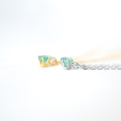 【エメラルドのシンプルな一粒ネックレス】緑/4mm/天然石/サージカルステンレス/つけっぱなしok 3枚目の画像