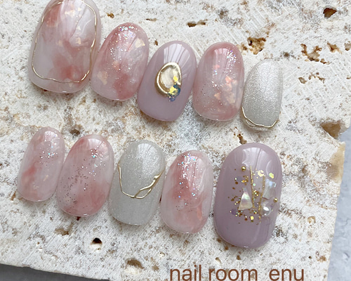 ネイルチップ♡キラキラpink ネイルチップ（つけ爪） enu_nail 通販