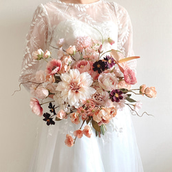 デイジーとローズのアーティフィシャルフラワーブーケ【結婚式