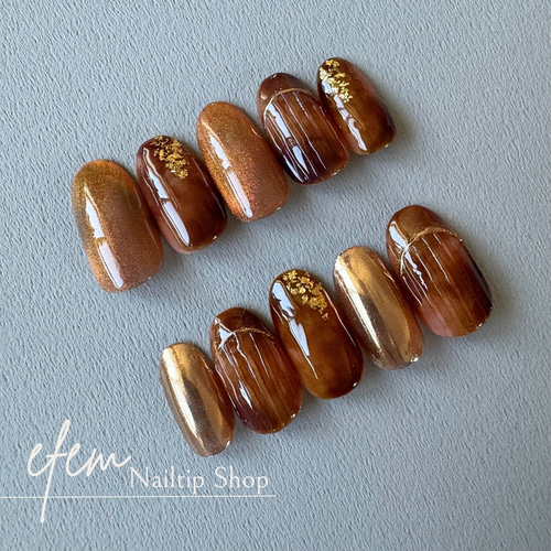 アイボリーべっ甲ニュアンスマグネットネイル ベージュ シェル 韓国