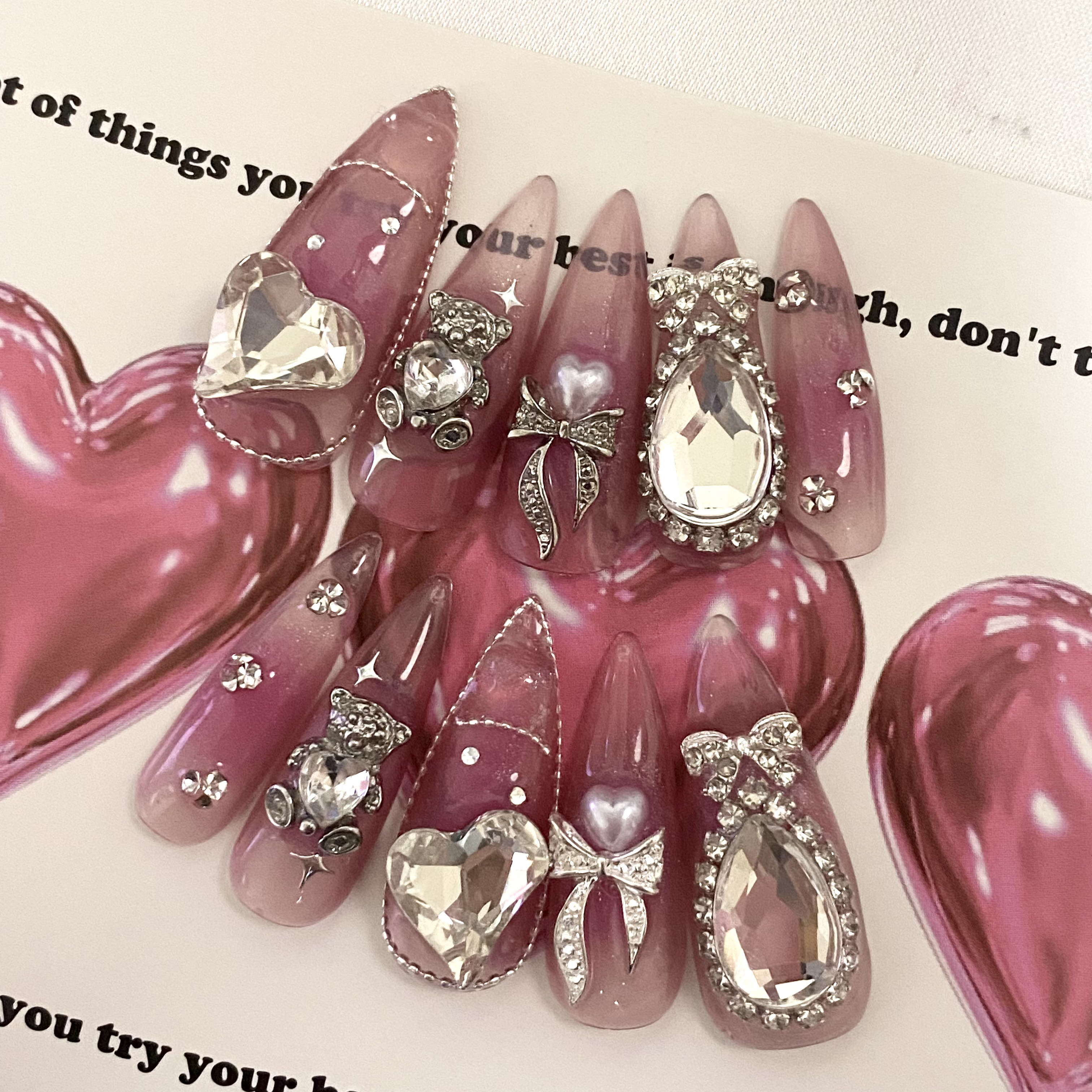 design140】シアーピンクチークネイルチップ ネイルチップ（つけ爪  