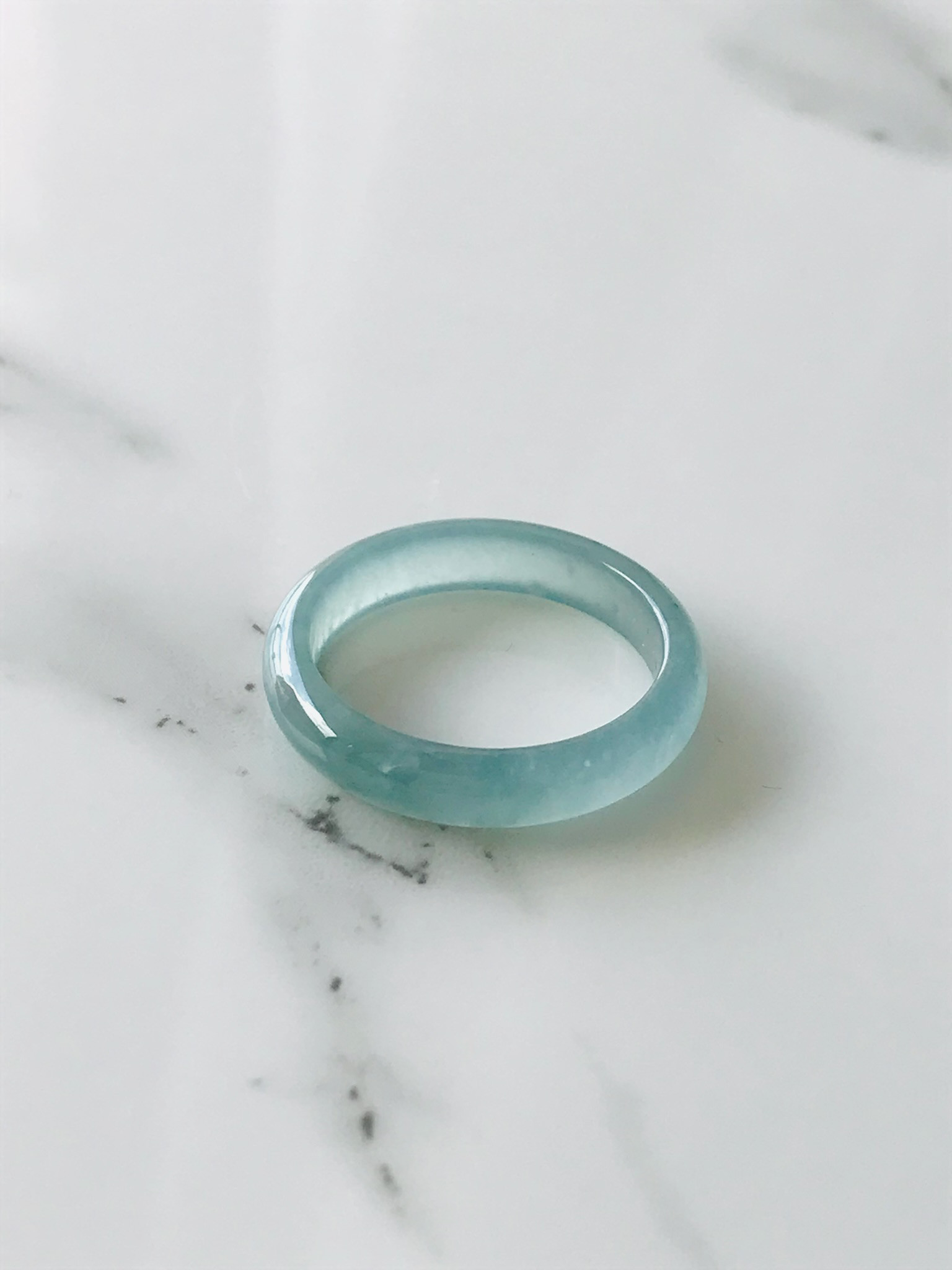 [R50-0033］ ジェイド　JADE ヒスイ　本翡翠　くりぬき　リング　天然石　一点物　グアテマラ産　12号