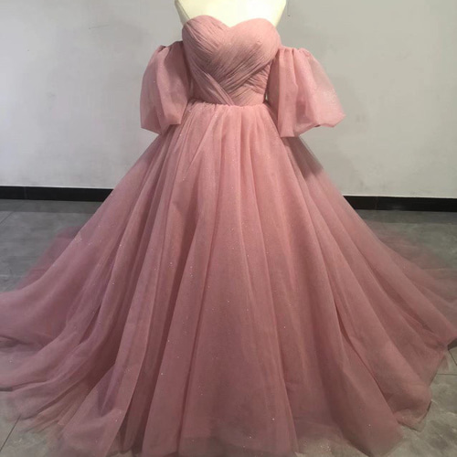 人気上昇！ピンク カラードレス キラキラチュール ソフトチュール  