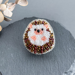 ハリネズミ 立体 ビーズ刺繍チャーム ハンドメイド