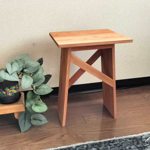 シンプルなプリミティブミニテーブル (観葉植物 花台 スツール) サイド
