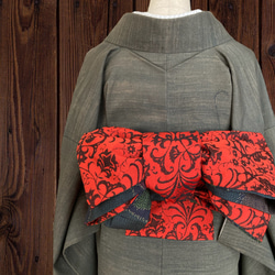 紬お着物リメイク* ハロウィン 大人の兵児帯 半幅帯 長尺470cm 和装