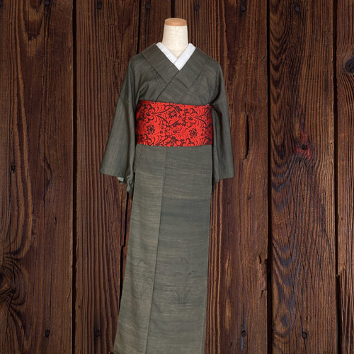 紬お着物リメイク* ハロウィン 大人の兵児帯 半幅帯 長尺470cm 和装