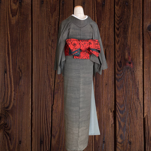 紬お着物リメイク* ハロウィン 大人の兵児帯 半幅帯 長尺470cm 和装