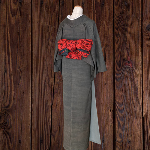 紬お着物リメイク* ハロウィン 大人の兵児帯 半幅帯 長尺470cm 和装