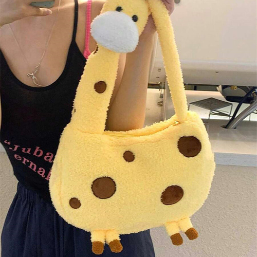 かわいいキリンのぬいぐるみショルダーバッグ、パーソナライズ