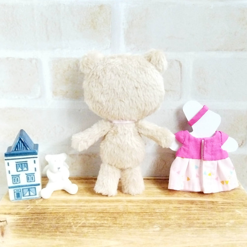 13cmくまのぬいぐるみ(ベージュ・ピンク花柄) ぬいぐるみ Ricot 通販