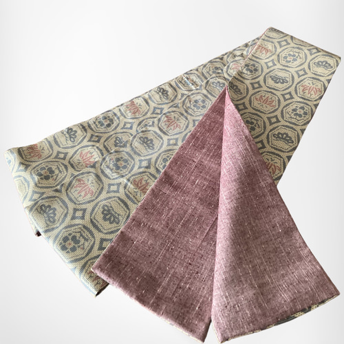 着物反物* 大島紬 大人の兵児帯 半幅帯 長尺470cm ハンドメイド