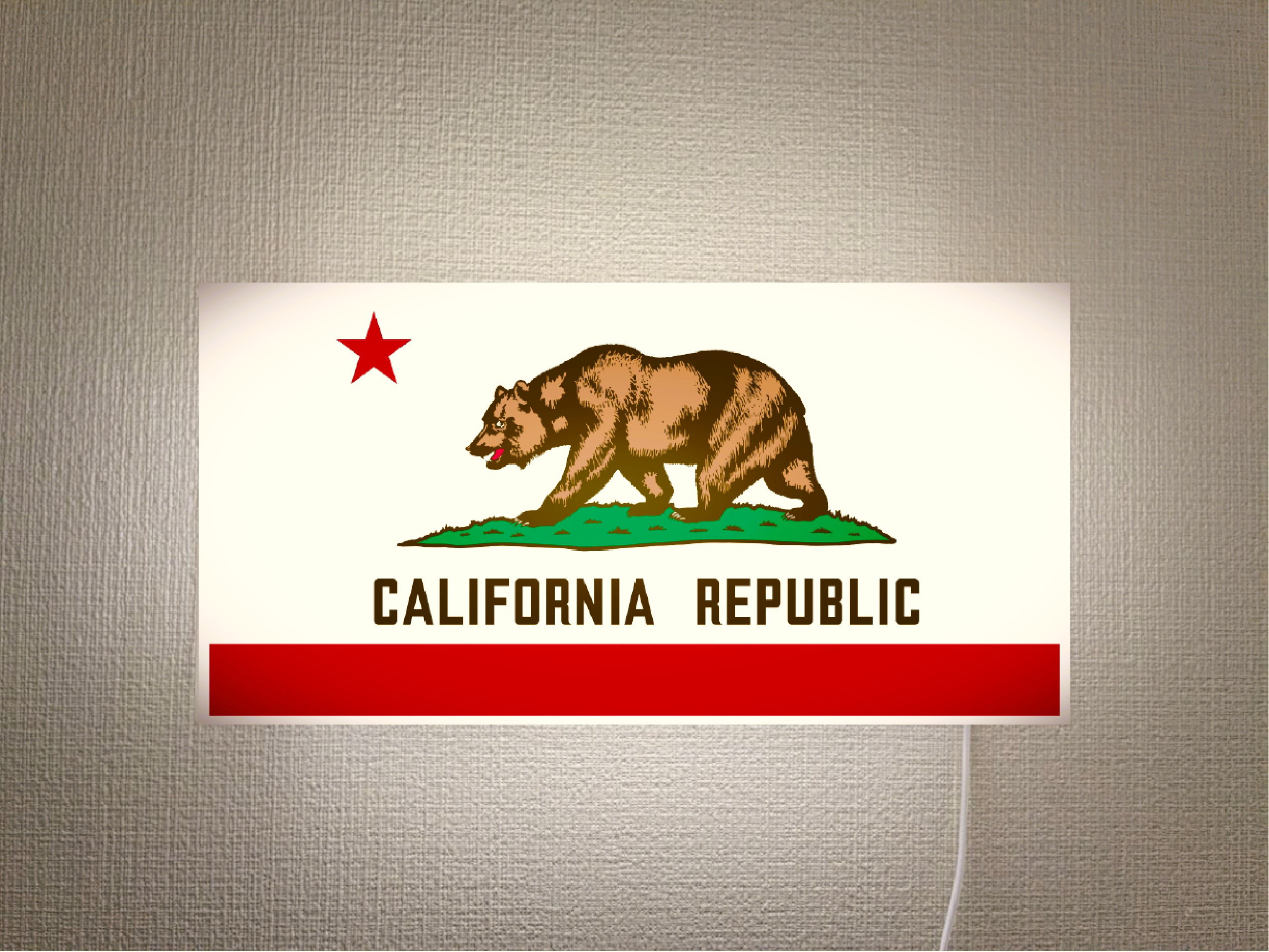 カリフォルニアリパブリック カリフォルニア共和国 熊 壁掛け 照明 ランプ 看板 置物 アメリカン雑貨 ライトBOX