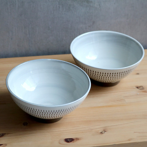 数量は多い  筑前 小石原焼き どんぶり 3点セット □（小石原焼・小鹿田焼 工芸品