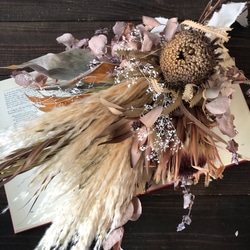 特大サイズのバンクシア＆カウベル付ドライフラワースワッグ アートフラワー 光触媒 特大サイズのバンクシア＆カウベル付ドライフラワースワッグ