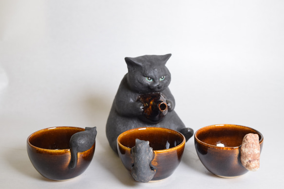 オーダー　猫香炉・猫徳利・猫口3個 セット　（※ご本人様以外は購入できません！） 7枚目の画像