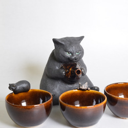オーダー　猫香炉・猫徳利・猫口3個 セット　（※ご本人様以外は購入できません！） 6枚目の画像