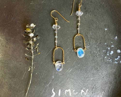 Bell cricket 鈴虫 K14gfフックピアス イヤリング変更可 1点もの