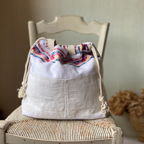 貴重*フランスアンティークリネン*赤色手刺繍*モノグラム刺繍 貴重*フランスアンティークリネン*赤色手刺繍*モノグラム刺繍