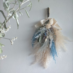 ドライフラワー  スワッグ　パンパスグラス　ブルーアイス ドライフラワー スワッグパンパスグラスブルーアイス