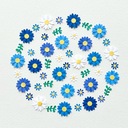 クラフトパンチ優しいお色の小さなお花と葉っぱとレースペーパー