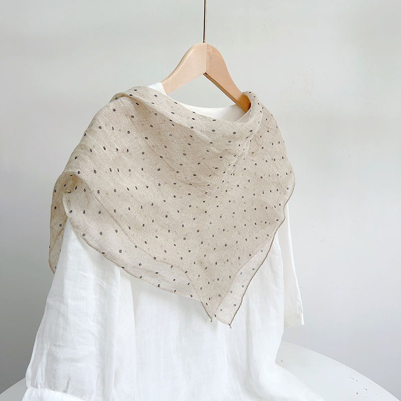 konゆーじ　美品45R ウール縮絨水玉ストール