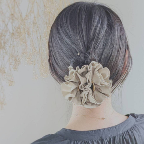 全4色】11cm/本革♡スエード 大人のためのシュシュバンスクリップ