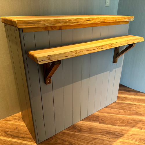 hotaru レジカウンター カウンター 可動棚 作業台 ライトグレー 荷物