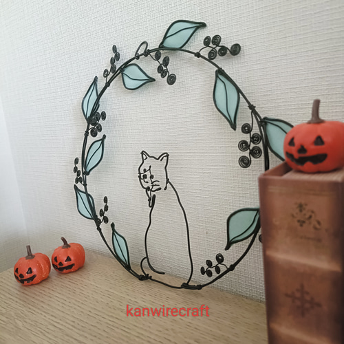 ワイヤーアート　ワイヤークラフト 花とねこ WL NE14 ネコねこ猫】ディップアート ワイヤークラフト ワイヤーアート