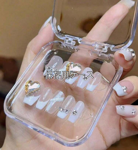 ネイルチップ ガーリー ちゅるりん チェック ブラウンネイル 9枚目の画像