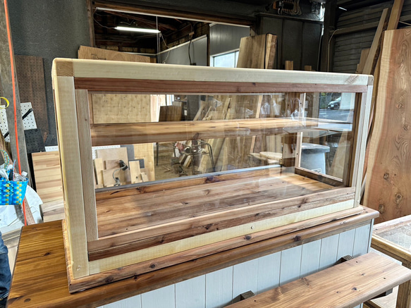 助成金対象商品　hotaru  ショーケース　カフェ　ケーキ　パン　店舗　ドーナツ　おにぎり屋　天然木　オーダー可 6枚目の画像